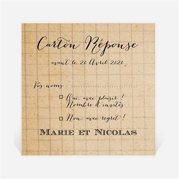 Carton réponse mariage a la craie a jamais