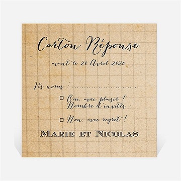 Carton réponse mariage a la craie a jamais