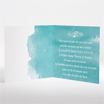 Faire-part mariage touche d'aquarelle - Intérieur du faire-part