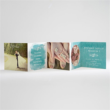 Remerciement mariage touche d'aquarelle - Carte ouverte