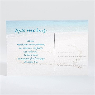 Remerciement mariage sur le sable - Dos du faire-part