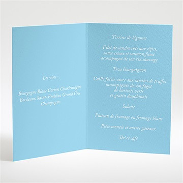 Menu mariage sur le sable - Menu ouvert