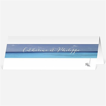 Marque-place mariage sur le sable - Dos du marque-place
