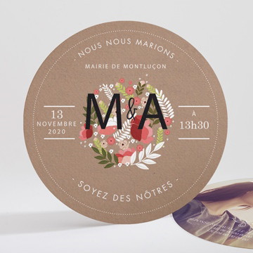 Faire-part mariage esprit campagne chic