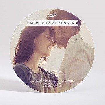 Faire-part mariage esprit campagne chic - Dos du faire-part