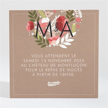 Carton d'invitation mariage esprit campagne chic
