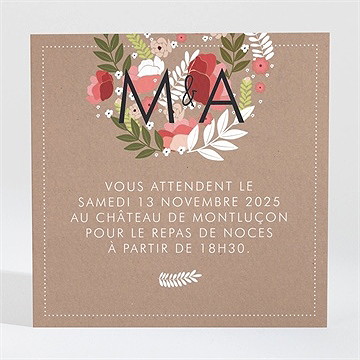 Carton d'invitation mariage esprit campagne chic