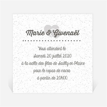 Carton d'invitation mariage gravure blanche originale