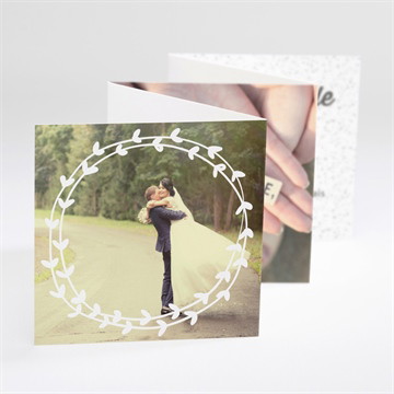 Remerciement mariage gravure blanche originale