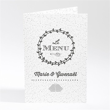 Menu mariage gravure blanche originale