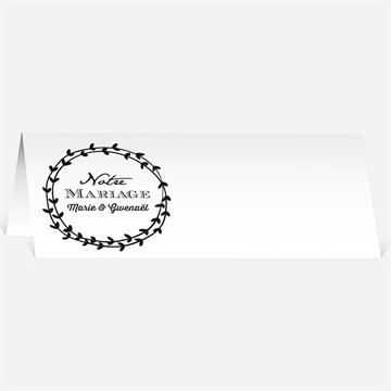 Marque-place mariage gravure blanche originale