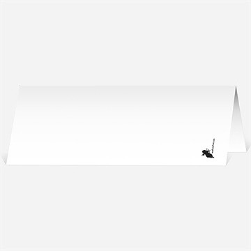 Marque-place mariage gravure blanche originale - Dos du marque-place