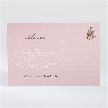 Remerciement mariage annonce classique - Dos du faire-part