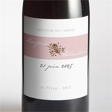 Etiquette de bouteille mariage annonce classique