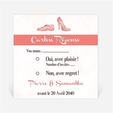 Carton réponse mariage elle & lui
