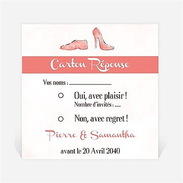Carton réponse mariage elle & lui