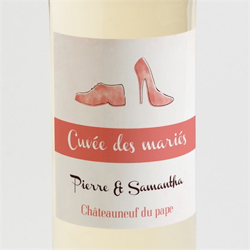 Etiquette de bouteille mariage elle & lui