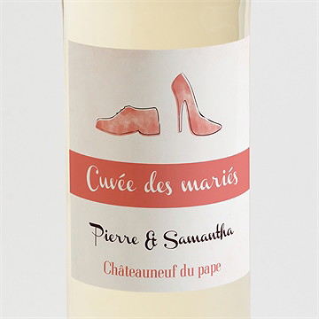 Etiquette de bouteille mariage elle & lui