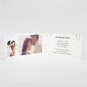 Faire-part mariage alliances scintillantes - Intérieur du faire-part