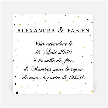 Carton d'invitation mariage alliances scintillantes