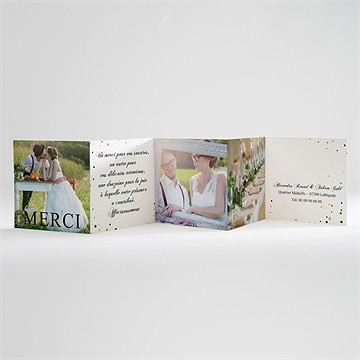 Remerciement mariage alliances scintillantes - Carte ouverte