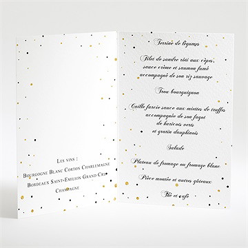 Menu mariage alliances scintillantes - Intérieur du menu