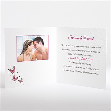 Faire-part mariage notre métamorphose - Intérieur du faire-part
