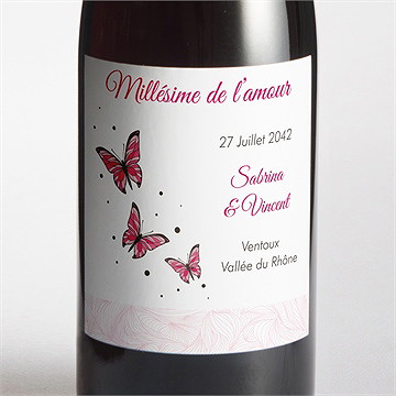 Etiquette de bouteille mariage notre métamorphose