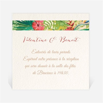 Carton d'invitation mariage nos tropiques