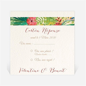 Carton réponse mariage nos tropiques