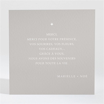 Remerciement mariage couleur taupe - Dos de la carte