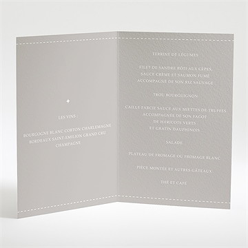 Menu mariage couleur taupe - Menu ouvert