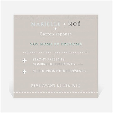 Carton réponse mariage couleur taupe