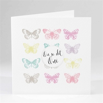 Faire-part mariage papillons de couleurs