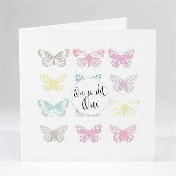 Faire-part mariage papillons de couleurs