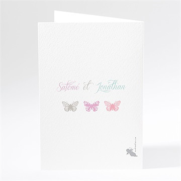 Menu mariage papillons de couleurs - Dos du menu