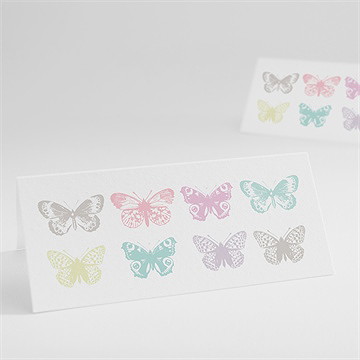 Marque-place mariage papillons de couleurs