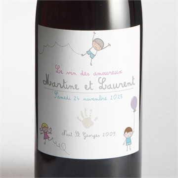 Etiquette de bouteille mariage pas trop tôt...