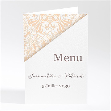Menu mariage arabesque végétale et florale