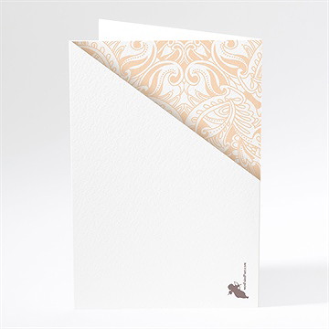 Menu mariage arabesque végétale et florale - Dos du menu