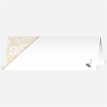 Marque-place mariage arabesque végétale et florale - Dos du marque-place