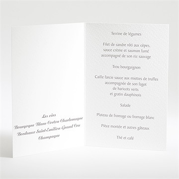 Menu mariage notre danse - Menu ouvert