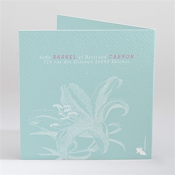 Faire-part mariage simple et chic - Dos du faire-part