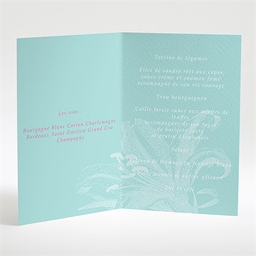 Menu mariage simple et chic - Menu ouvert