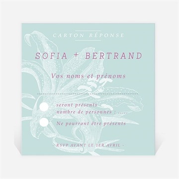 Carton réponse mariage simple et chic