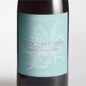 Etiquette de bouteille mariage simple et chic