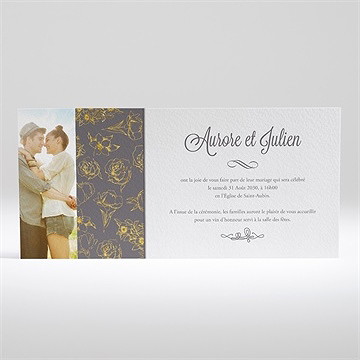 Faire-part mariage gris anthracite - Dos du faire-part