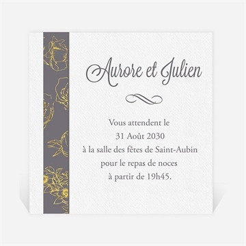Carton d'invitation mariage gris anthracite
