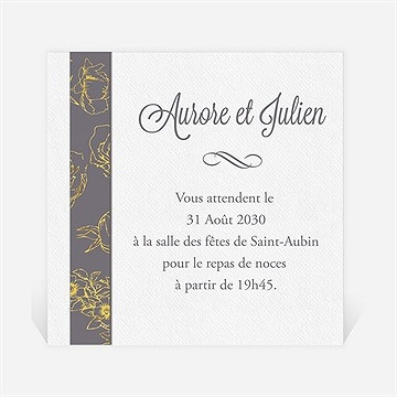 Carton d'invitation mariage gris anthracite