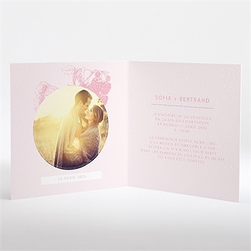 Faire-part mariage carte gourmande et raffinée - Intérieur du faire-part